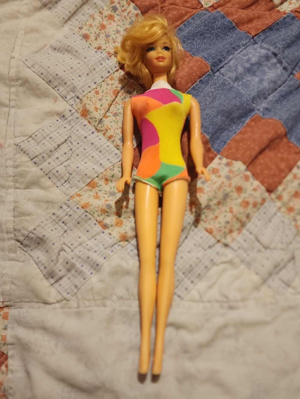 Barbie Stacey Twist N Turn Vintage 1966 Blonde Mod Doll With Original Swimsuit